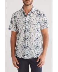 Slate & Stone - Floral Print Cotton Short Sleeve Button-up Shirt - Lyst