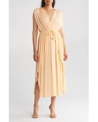 Boho Me - V-neck Front Tie Cover-up Maxi Dress - Lyst