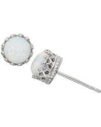 FZN - Sterling Crown Stone Stud Earrings - Lyst