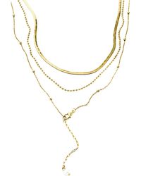 Panacea - Layered Imitation Pearl Y-necklace - Lyst