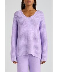 Florence By Mills - Open Stitch V-Neck Pullover - Lyst