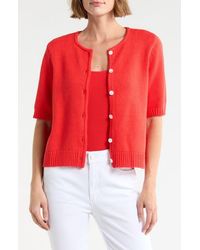 Splendid - Fisher Short Sleeve Cotton Blend Cardigan - Lyst