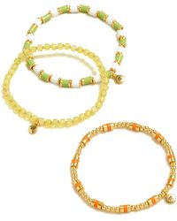 Madewell - Orange Crush Beaded 3-piece Bracelet Set - Lyst