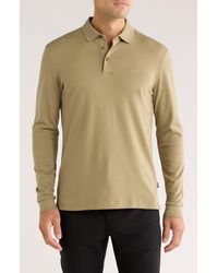 BOSS - Pado Long Sleeve Cotton Polo - Lyst