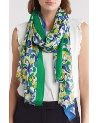 Kate Spade - Floral Scroll Oblong Scarf - Lyst