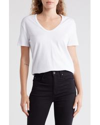 AG Jeans - V-neck Stretch Cotton T-shirt - Lyst