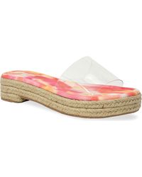 In Touch Footwear - Clear Platform Slide Sandal - Lyst