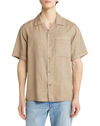 NN07 - Julio 5029 Short Sleeve Lyocell & Linen Button-up Camp Shirt - Lyst