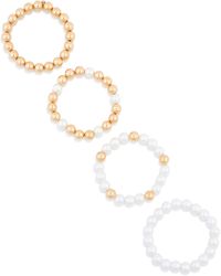 Nordstrom - Imitation Pearl Pack Of 4 Stretch Bracelets - Lyst