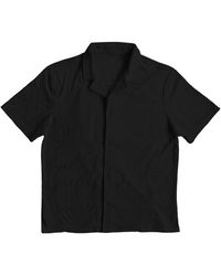 FLEECE FACTORY - Terry Square Short Sleeve Button-up Shirt - Lyst