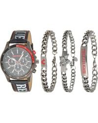 TRUE RELIGION - Chronograph Faux Leather Strap Watch, 44.5Mm & Assorted Bracelets Set - Lyst