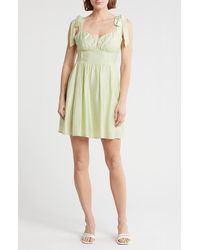 Blu Pepper - Tie Strap Fit & Flare Minidress - Lyst