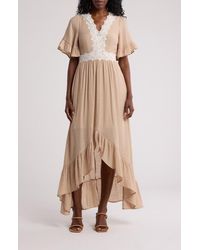Wishlist - Lace Trim High-Low Dress - Lyst