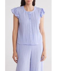 Gemma  Jane - Ruffled Button-Up Shirt - Lyst