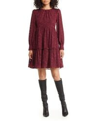 Eliza J - Tiered Lace Long-Sleeve Dress - Lyst