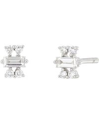 Bony Levy 18k White Gold Gatsby Diamond Stud Earrings