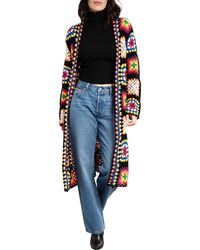Saachi - Granny Square Crochet Longline Cardigan - Lyst