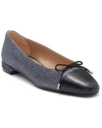 Stuart Weitzman - Sleek Cap Toe Bow Flat - Lyst