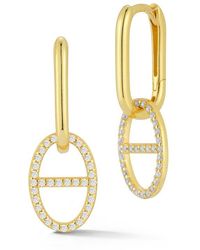 Glaze Jewelry - Cubic Zirconia Link Drop Earrings - Lyst