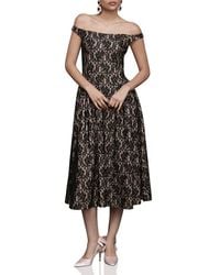 Avec Les Filles - Lace Off The Shoulder Midi Dress - Lyst