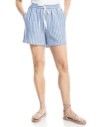 Max Studio - Stripe Drawstring Waist Shorts - Lyst