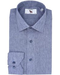 Lorenzo Uomo - Trim Fit Textured Dress Shirt - Lyst