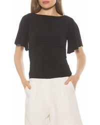 Alexia Admor - Jan Boat Neck Short Sleeve Ruched Top - Lyst