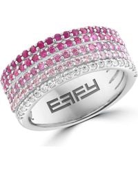Effy - Sterling Pavé Sapphire, Rhodolite & Zircon Band Ring - Lyst