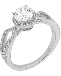 Bony Levy - Cz & Diamond Engagement Ring - Lyst