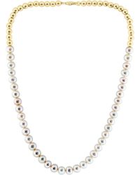 Effy - 14k Gold Plated Sterling Silver 7.5-8mm Freshwater Pearl Ball Chain Necklace - Lyst