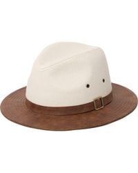 San Diego Hat - Faux Leather Brim Fedora - Lyst