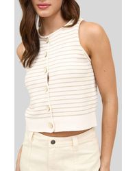Blu Pepper - Stripe Button Front Sweater Vest - Lyst