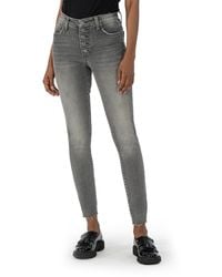 Kut From The Kloth - Mia Fab Ab Exposed Button High Waist Raw Hem Skinny Jeans - Lyst