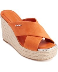 DKNY - Maryn Platform Slide Sandal - Lyst