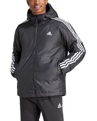 adidas - 3-stripes Hooded Insulated Jacket - Lyst