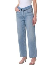 Agolde - Echo Foldover Waist Tapered Straight Leg Jeans - Lyst