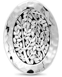 DEVATA - Sterling Silver Bali Leaf Signet Ring - Lyst