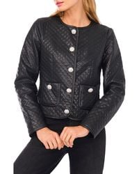 Cece - Quilted Faux Leather Jacket - Lyst