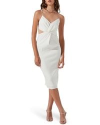 Astr - Didion Cutout Sleeveless Linen Blend Dress - Lyst