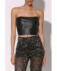Walter Baker - Tanvi Strapless Leather Crop Top - Lyst