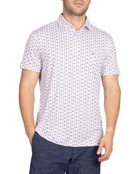 Tailorbyrd - White Golf Carts Print Performance Polo - Lyst