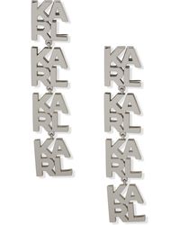 Karl Lagerfeld - Karl Logo Linear Drop Earrings - Lyst