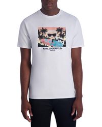 Karl Lagerfeld - Surfer Karl & Choupette Graphic Print T-shirt - Lyst