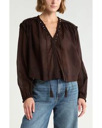 Joie - Long Sleeve Embroidered Top - Lyst