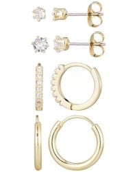 Adornia - Set Of 3 Assorted Hoops And Stud Earrings - Lyst