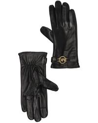 michael kors leather gloves with zipper