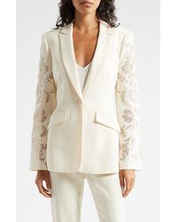 Cinq À Sept - Cheyenne Floral Embroidered One-Button Blazer - Lyst