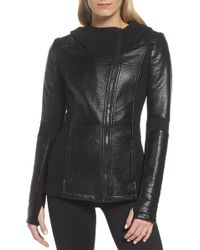 blanc noir moto puffer jacket