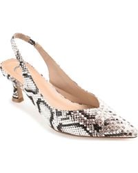 Journee Collection - Mikoa Snake Embossed Slingback Pump - Lyst
