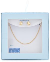 Nordstrom - Demifine Huggie Hoop Earrings & Necklace Set - Lyst